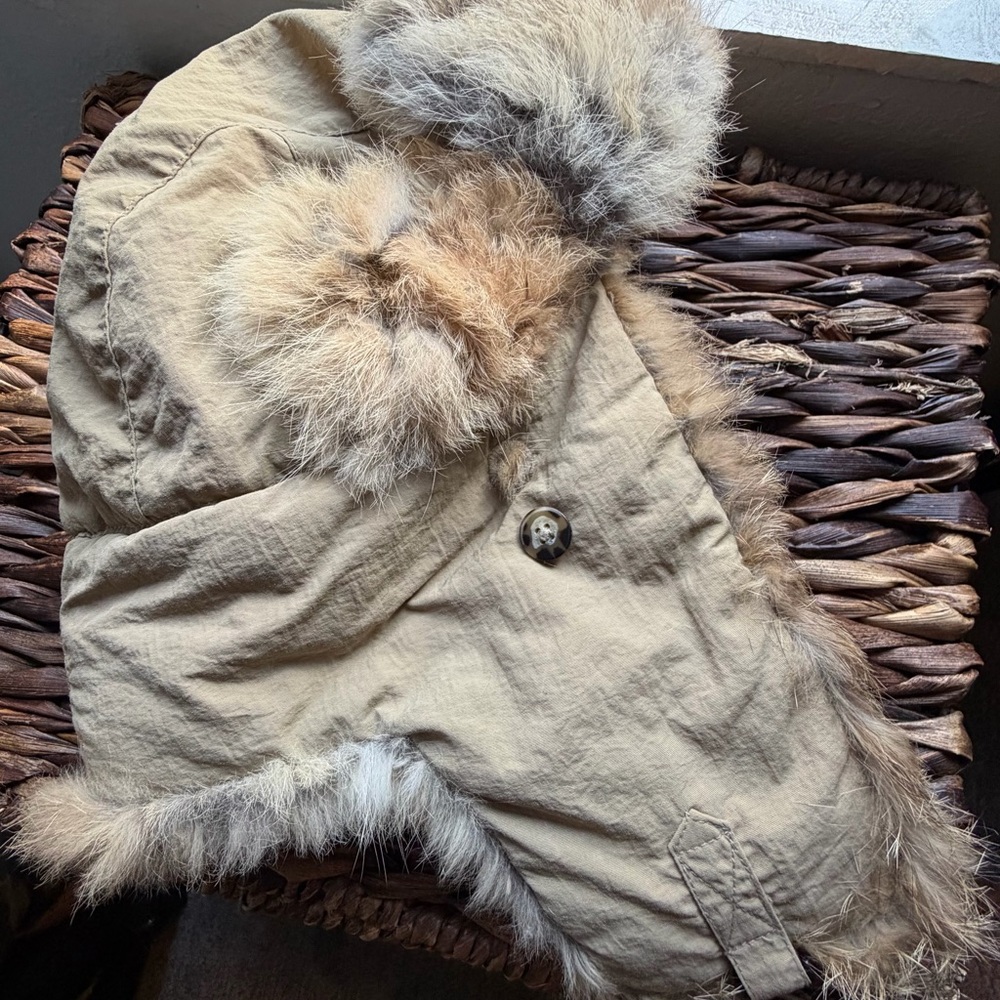 Women's Tan Fur-Trimmed Hat